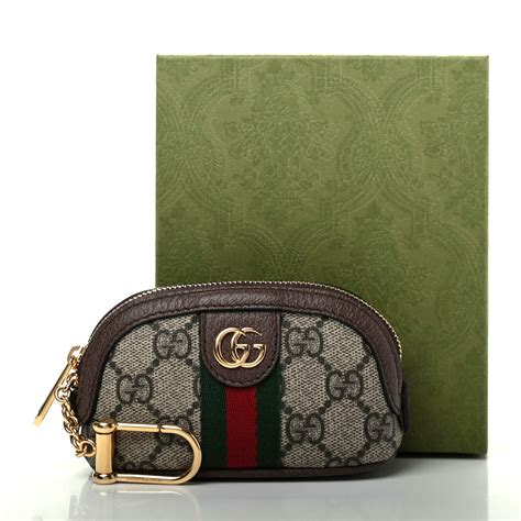 gucci supreme key case black|Gucci ophidia key pouch.